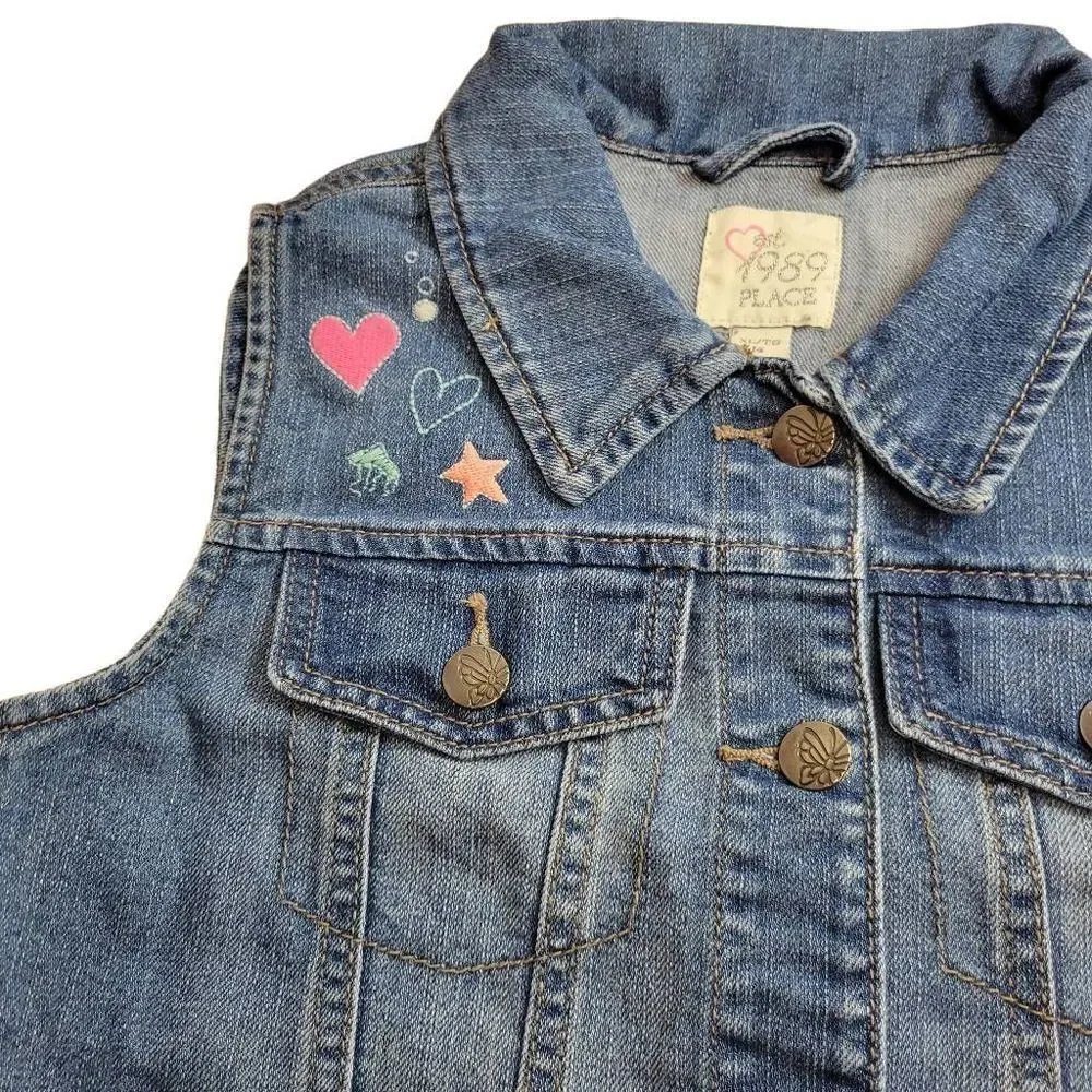 Children's Place Mermaid denim vest XL14